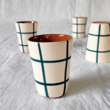 Load image into Gallery viewer, Checkered petrol espresso mug