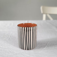 Load image into Gallery viewer, Black striped coffee mug