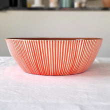 Load image into Gallery viewer, Striped red salad bowl