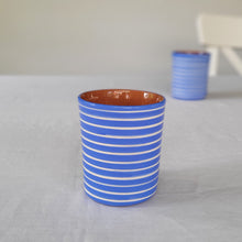 Load image into Gallery viewer, Coffee mug ringed blue