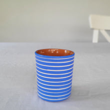 Load image into Gallery viewer, Coffee mug ringed blue