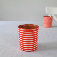 Load image into Gallery viewer, Coffee mug ringed red