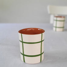 Load image into Gallery viewer, Green checkered coffee mug
