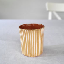 Load image into Gallery viewer, Coffee mug striped beige