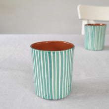 Load image into Gallery viewer, Coffee mug striped tropical