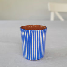 Load image into Gallery viewer, Coffee mug striped blue