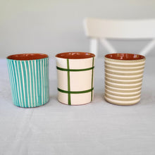 Load image into Gallery viewer, Green checkered coffee mug