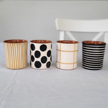 Load image into Gallery viewer, Black striped coffee mug