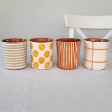 Load image into Gallery viewer, Coffee mug dots ochre