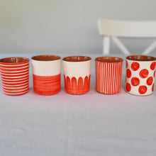 Load image into Gallery viewer, Coffee mug ringed red