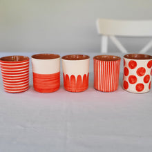 Load image into Gallery viewer, Coffee mug dots red