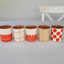 Load image into Gallery viewer, Coffee mug dots red