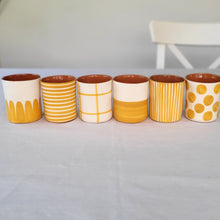 Load image into Gallery viewer, Checkered ocher coffee mug