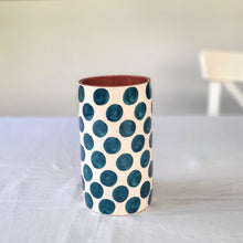 Load image into Gallery viewer, Straight vase dots petrol