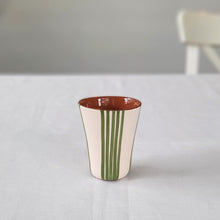 Load image into Gallery viewer, Grouped espresso cups striped green