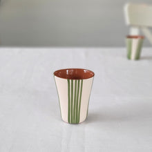 Load image into Gallery viewer, Grouped espresso cups striped green