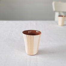 Load image into Gallery viewer, Espresso cups grouped in striped beige
