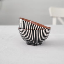 Load image into Gallery viewer, Black striped tapas bowl