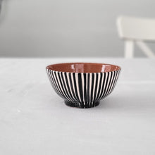 Load image into Gallery viewer, Black striped tapas bowl