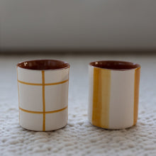 Load image into Gallery viewer, Two-tone striped ocher coffee mug