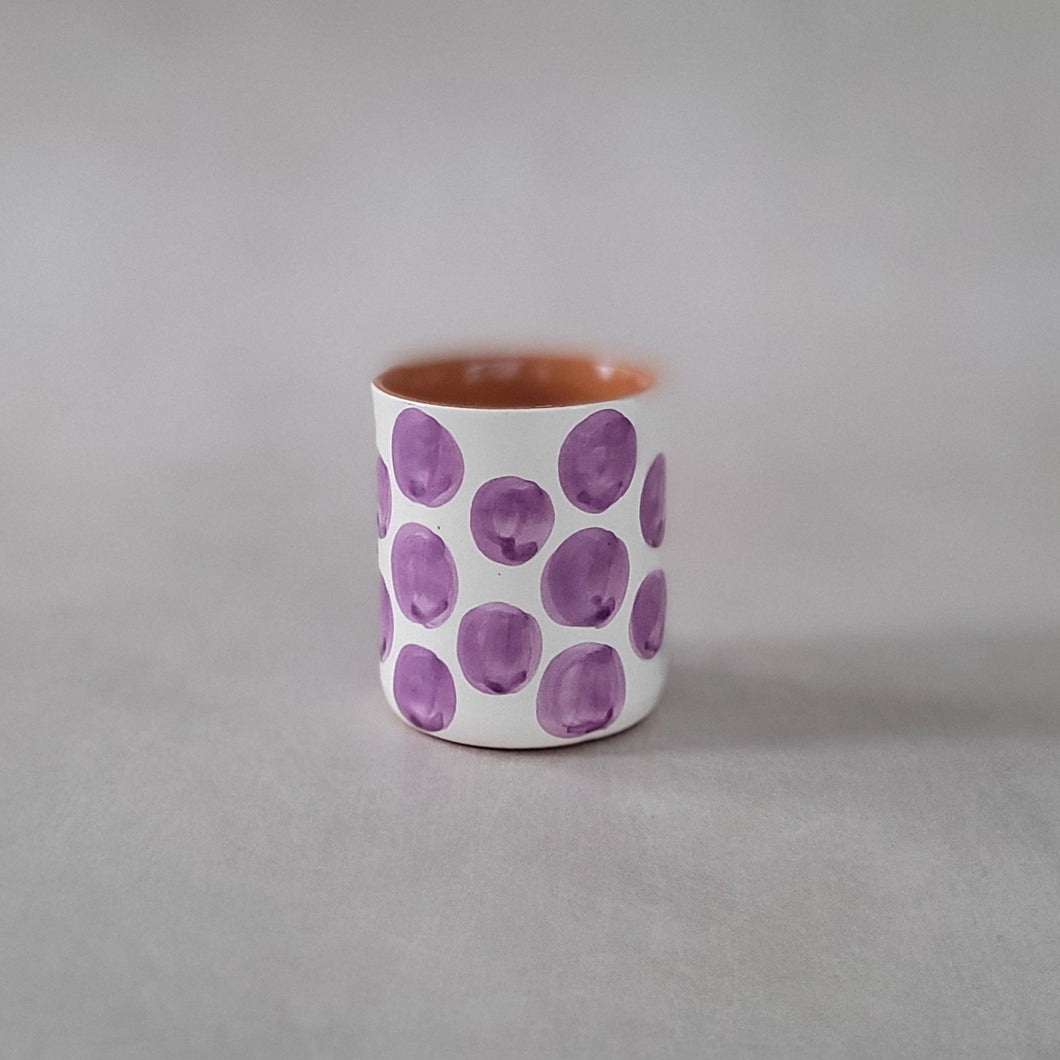 Kaffeebecher Punkte lila