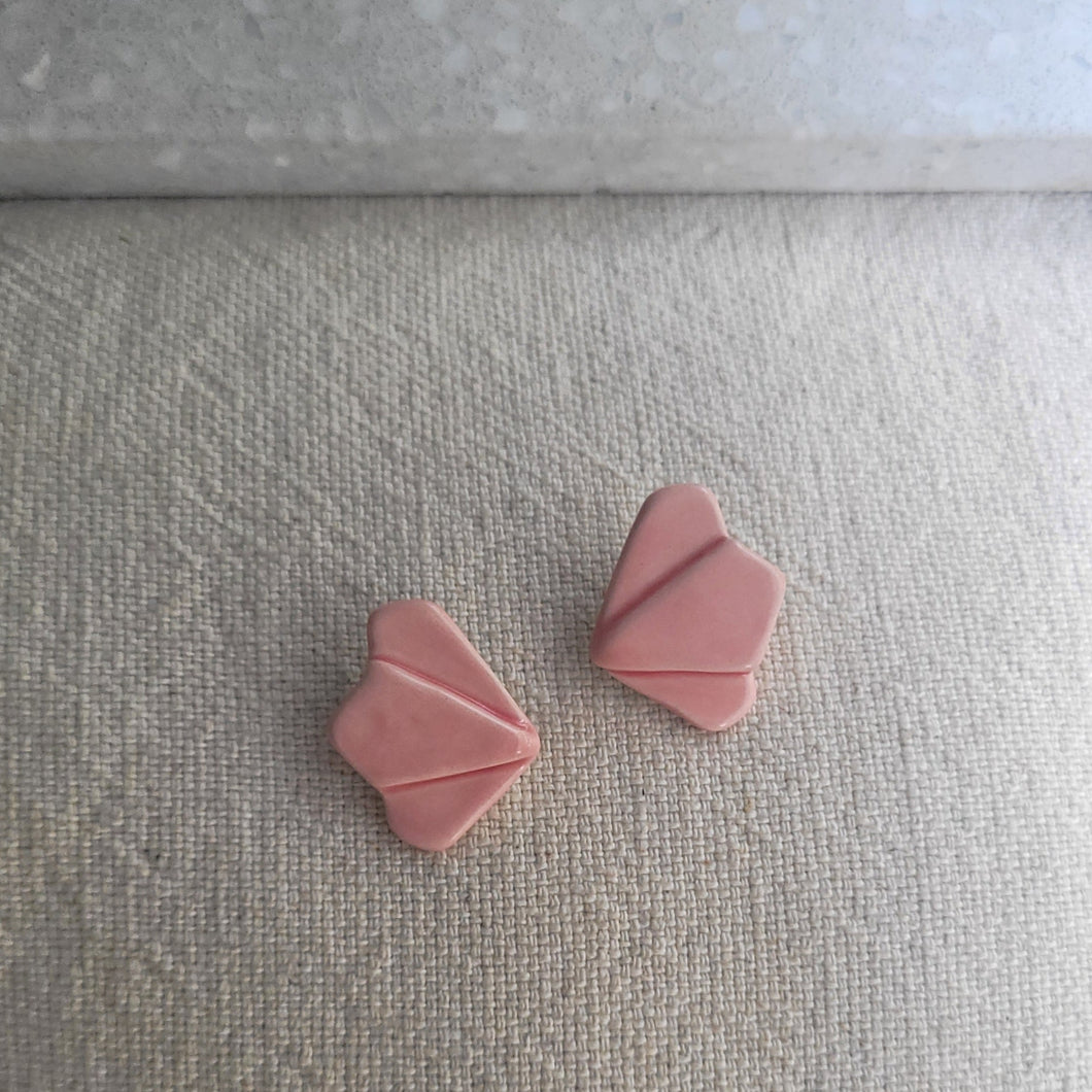 Boucles d'oreilles céramique Concha blush