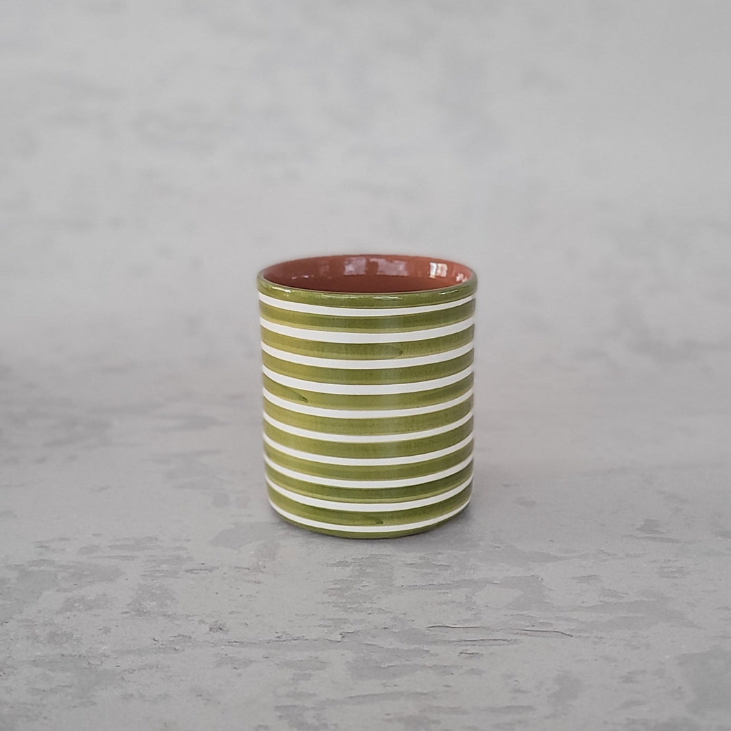 Kaffeebecher geringelt pistache
