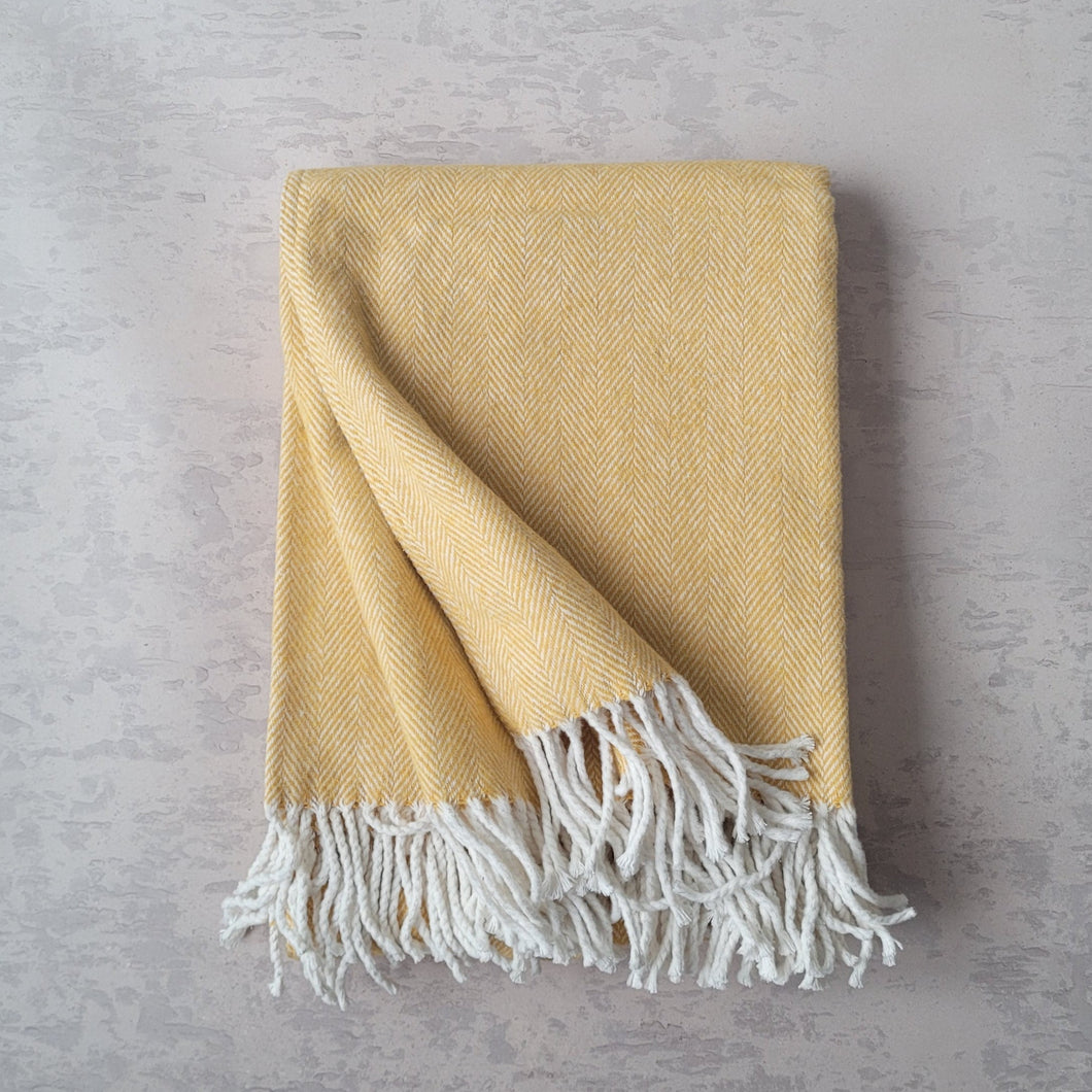 Softest Cotton Blanket toasted yellow