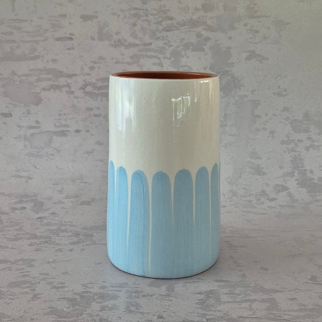 Gerade Vase Säulen babyblau