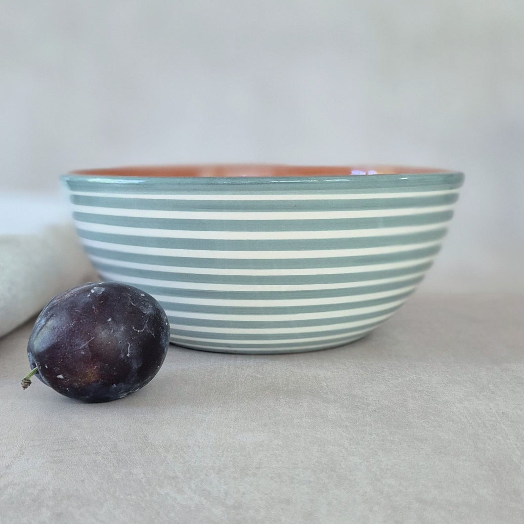 Salatschüssel medium geringelt eukalyptus