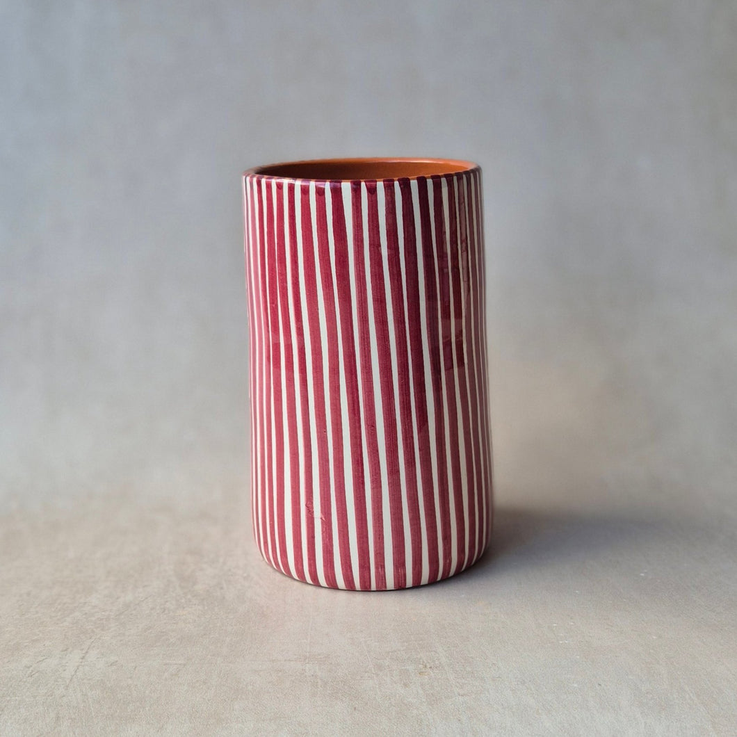 Gerade Vase gestreift vinho