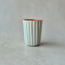Load image into Gallery viewer, Espressobecher gestreift eukalyptus
