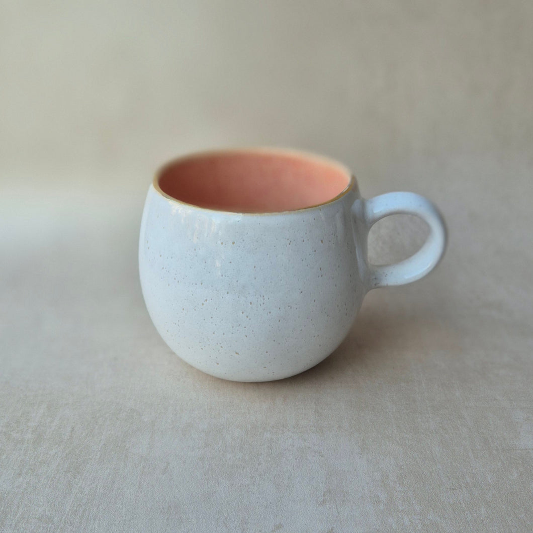 Tasse Bola gross coral mit Goldrand