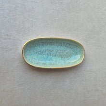 Load image into Gallery viewer, Mini-Tray Comporta grün mit Goldrand

