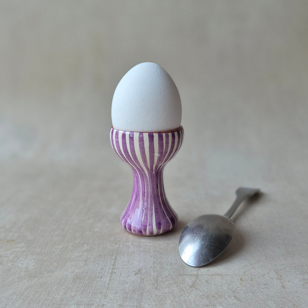 Eierbecher gestreift lila