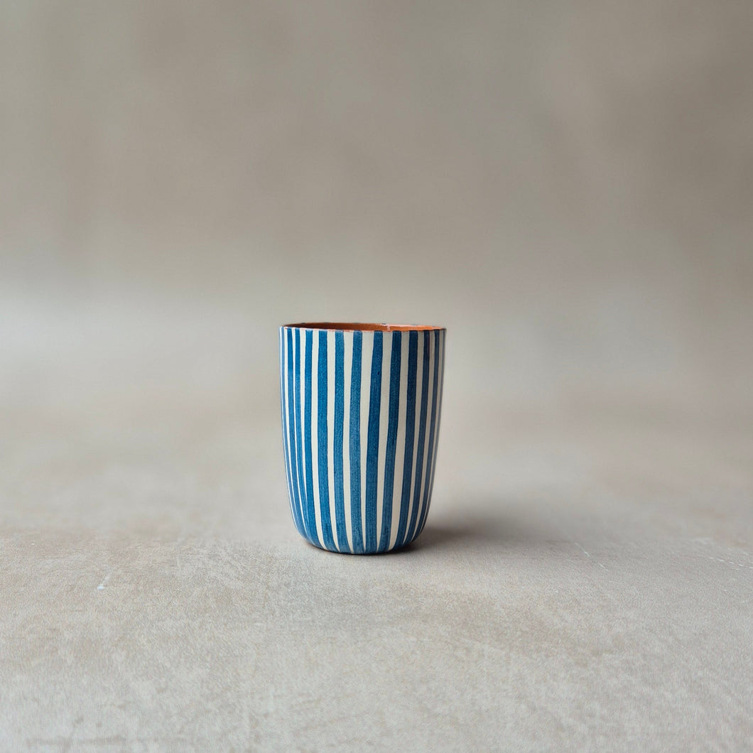 Espressobecher gestreift denim