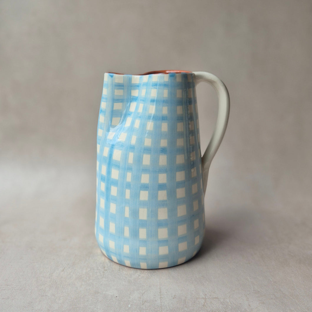 Maxi-Krug 1.5 l breit kariert babyblau