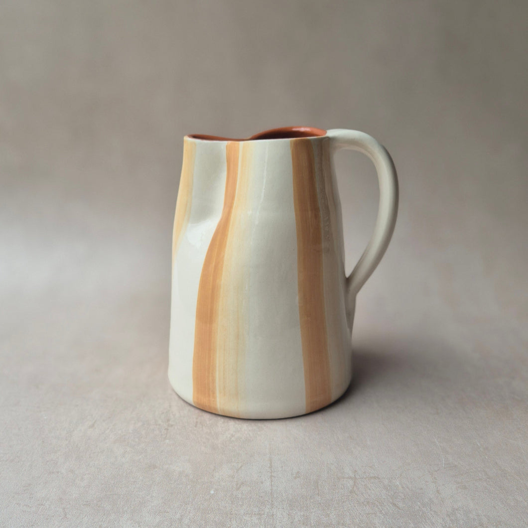 Krug 1 l gestreift zweifarbig beige