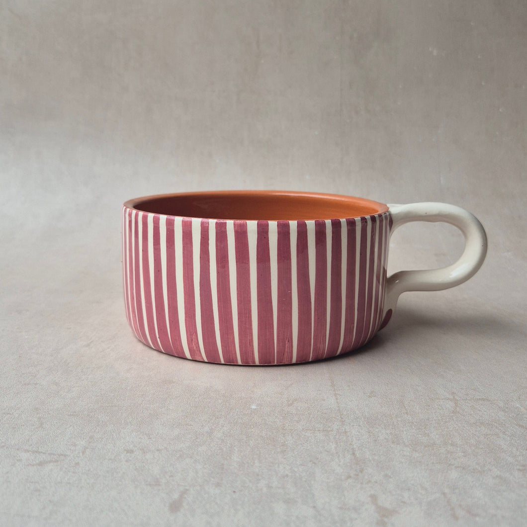 Tasse breit gestreift vinho