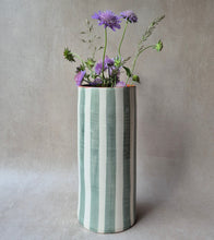 Load image into Gallery viewer, Stripe Vase sage
