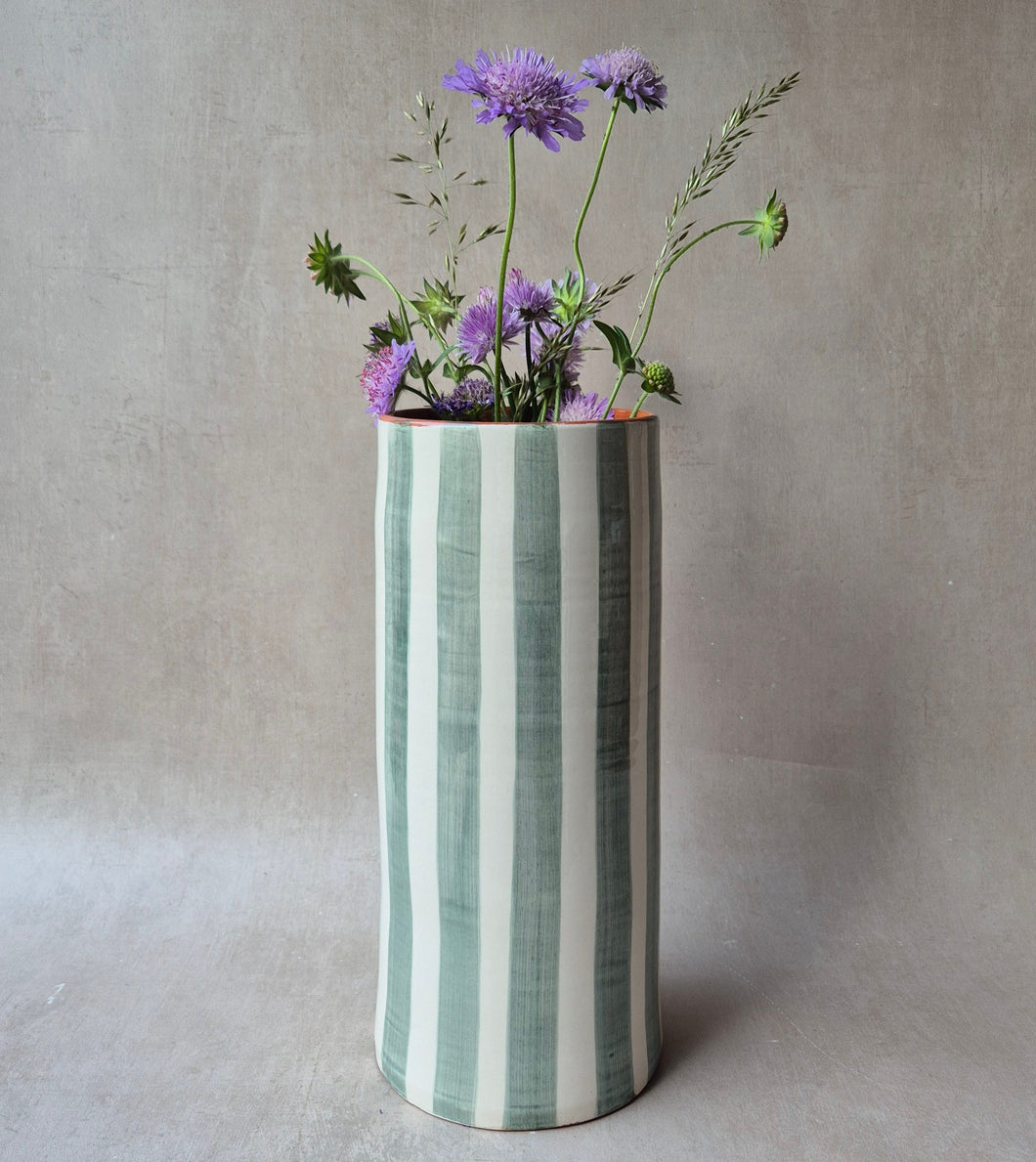 Stripe Vase sage