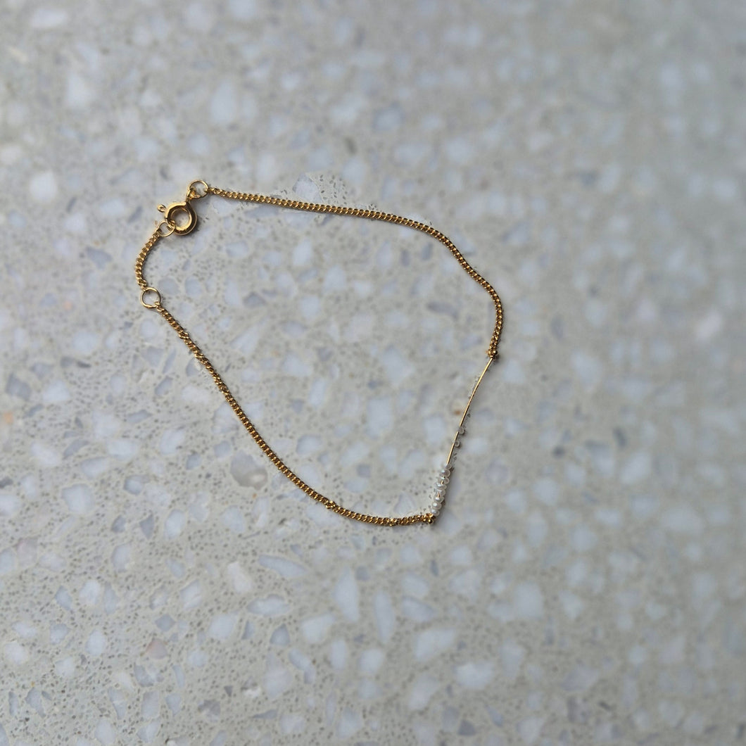 Solar Simple Pearl Bracelet gold