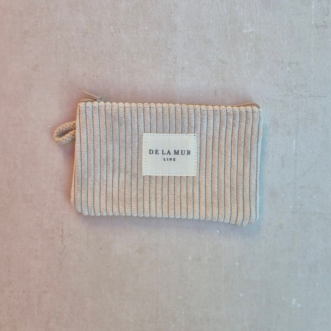 Mini-Pouch aus softem Cord toffee