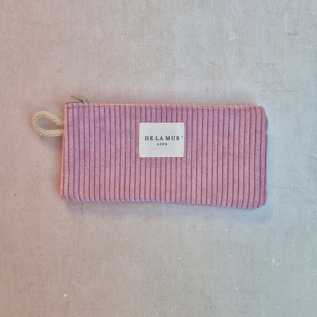 Mini-Pouch lang aus softem Cord rose