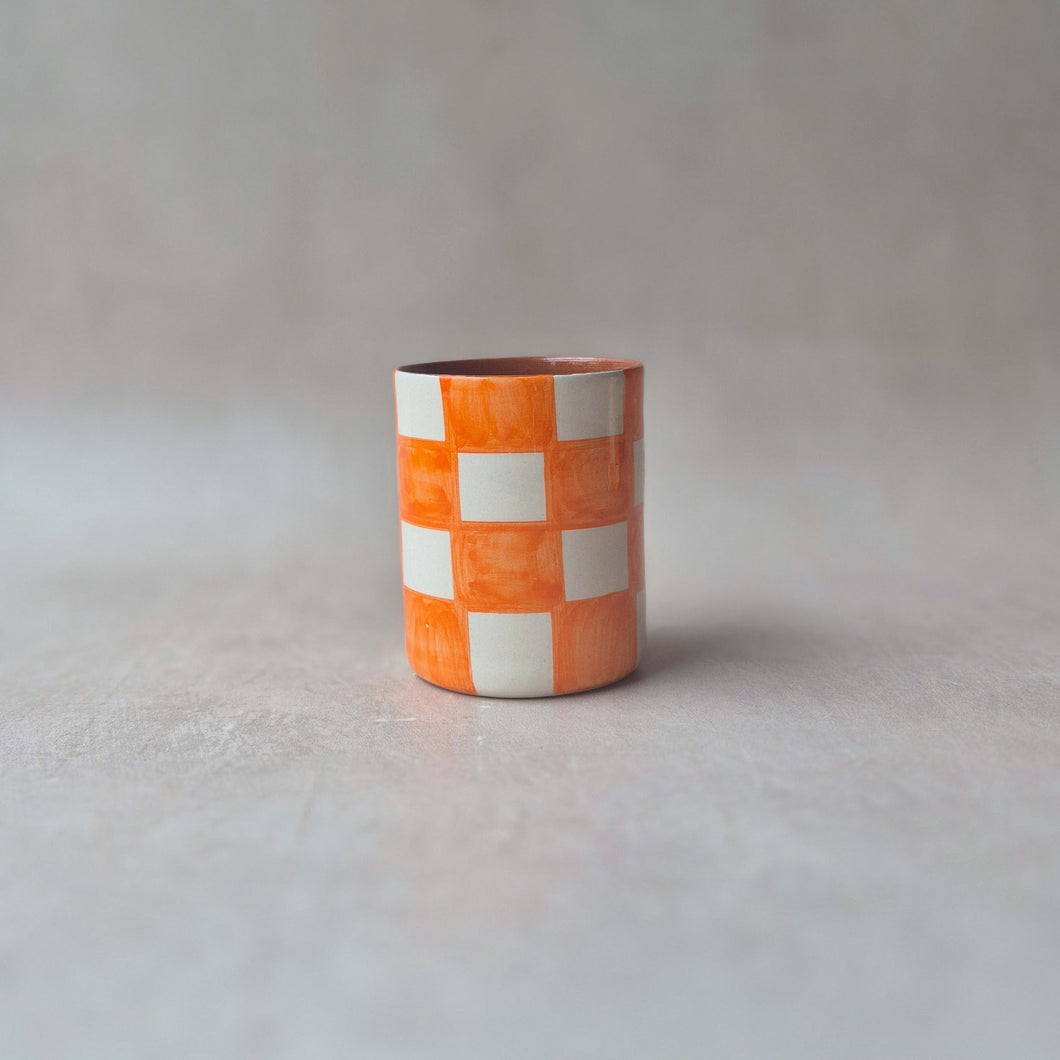 Kaffeebecher check orange