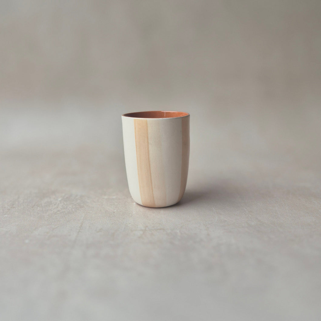 Espressobecher gestreift zweifarbig beige