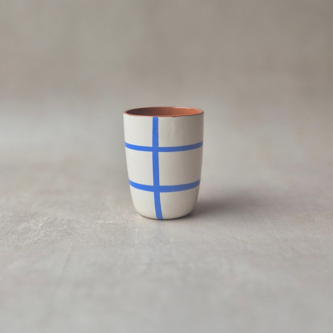 Espressobecher kariert blau