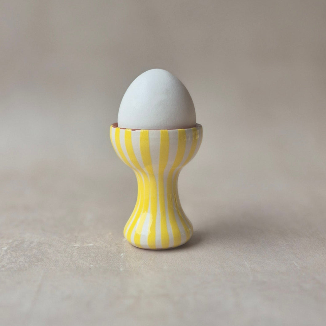 Eierbecher gestreift zitrone