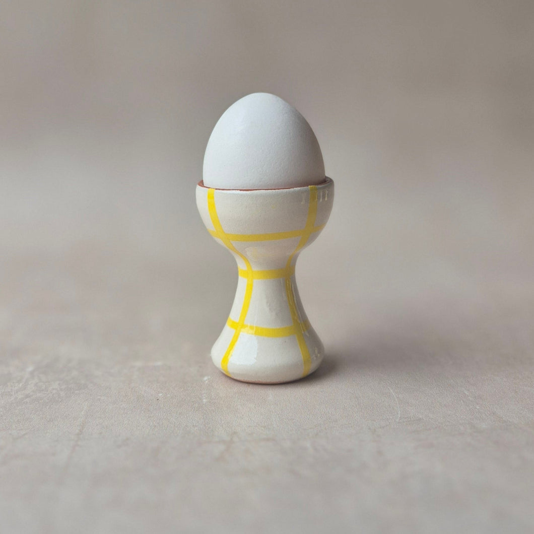 Eierbecher kariert zitrone