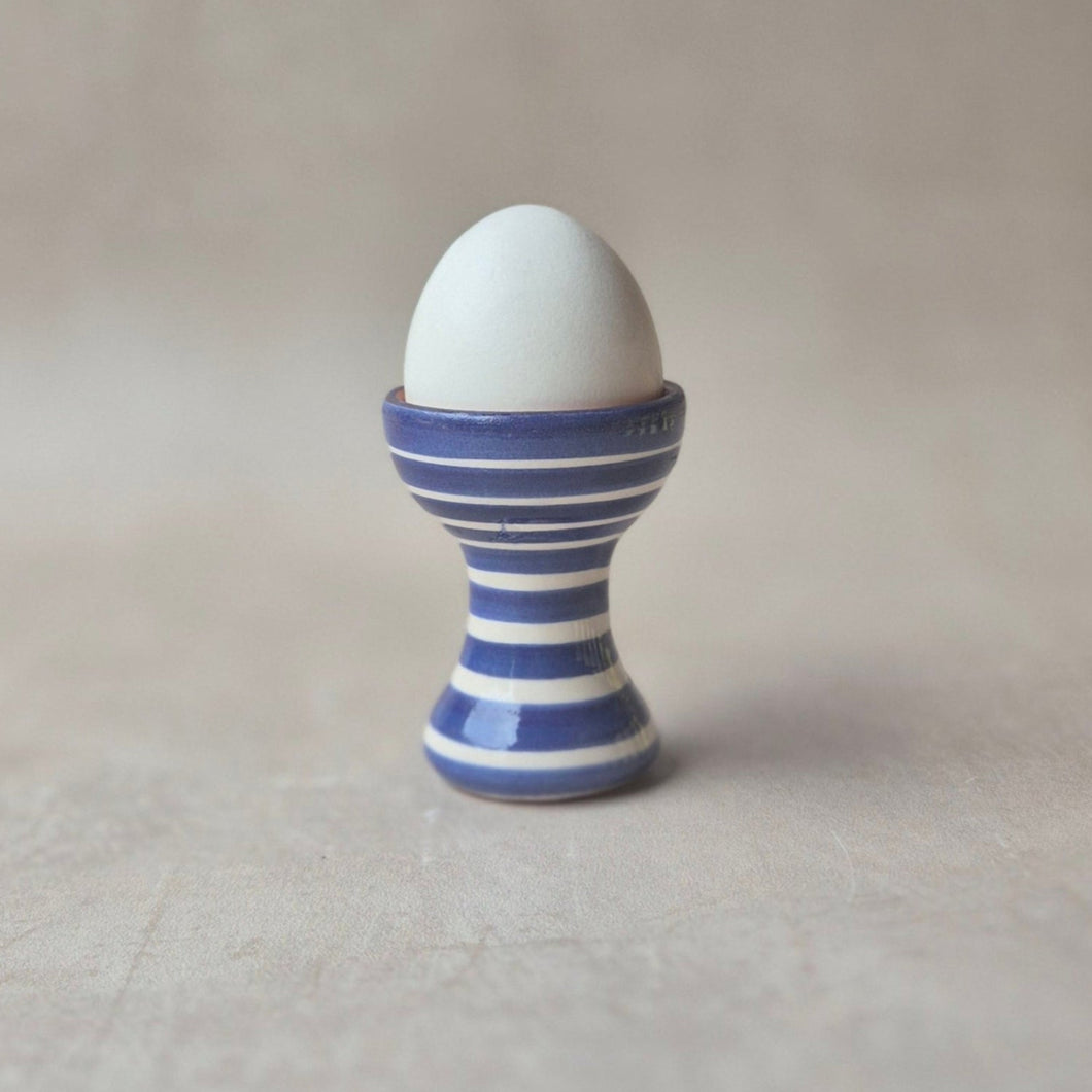 Eierbecher geringelt marineblau